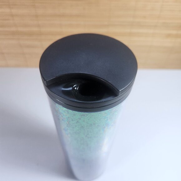 Starbucks Tumbler Cup Holiday 2019 Green Glitter Travel Mug 16oz Hot or Cold - Picture 7 of 10